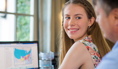 Student taking an online class image